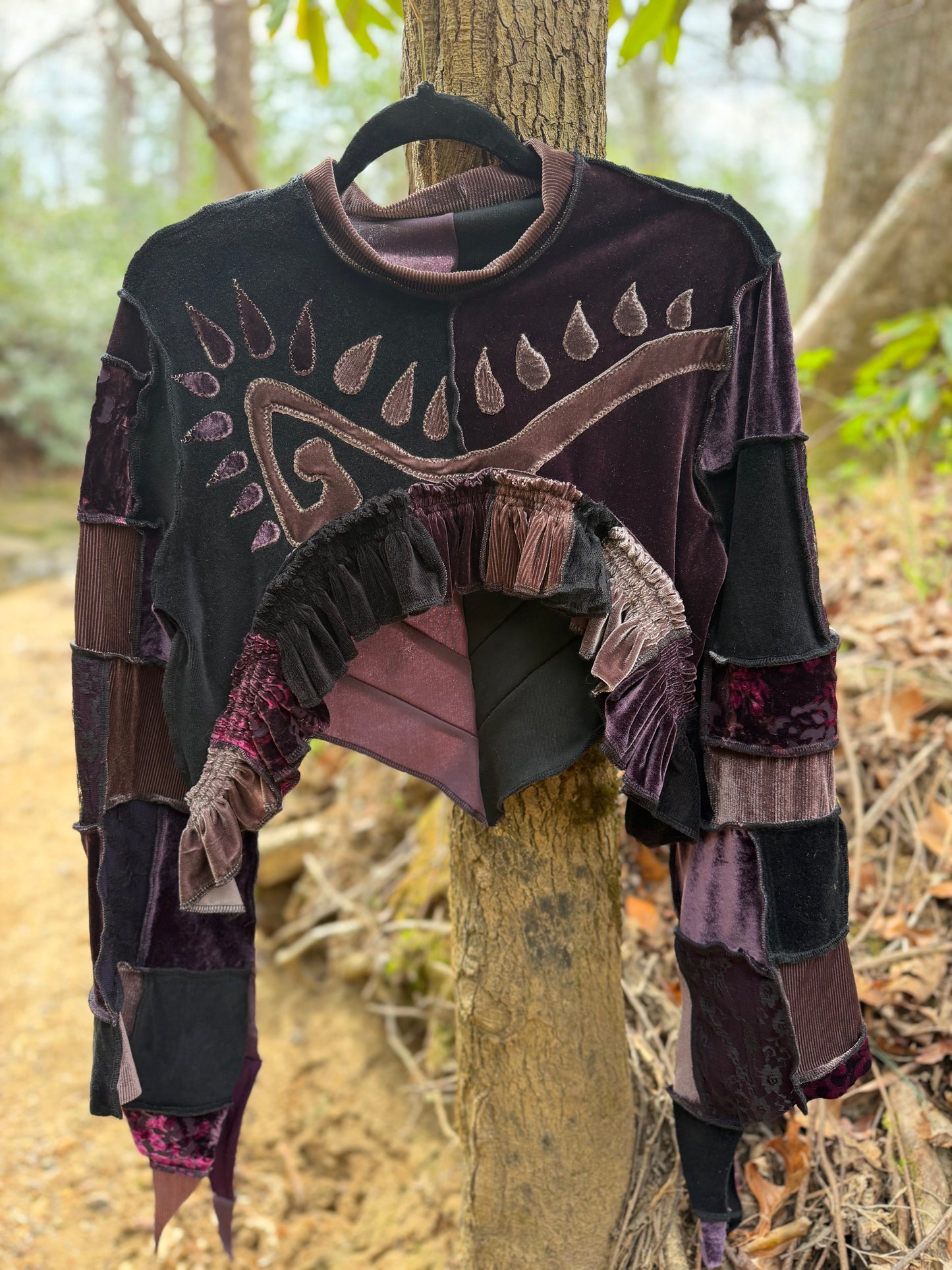 Goth Plum Velvet Fern Bolero
