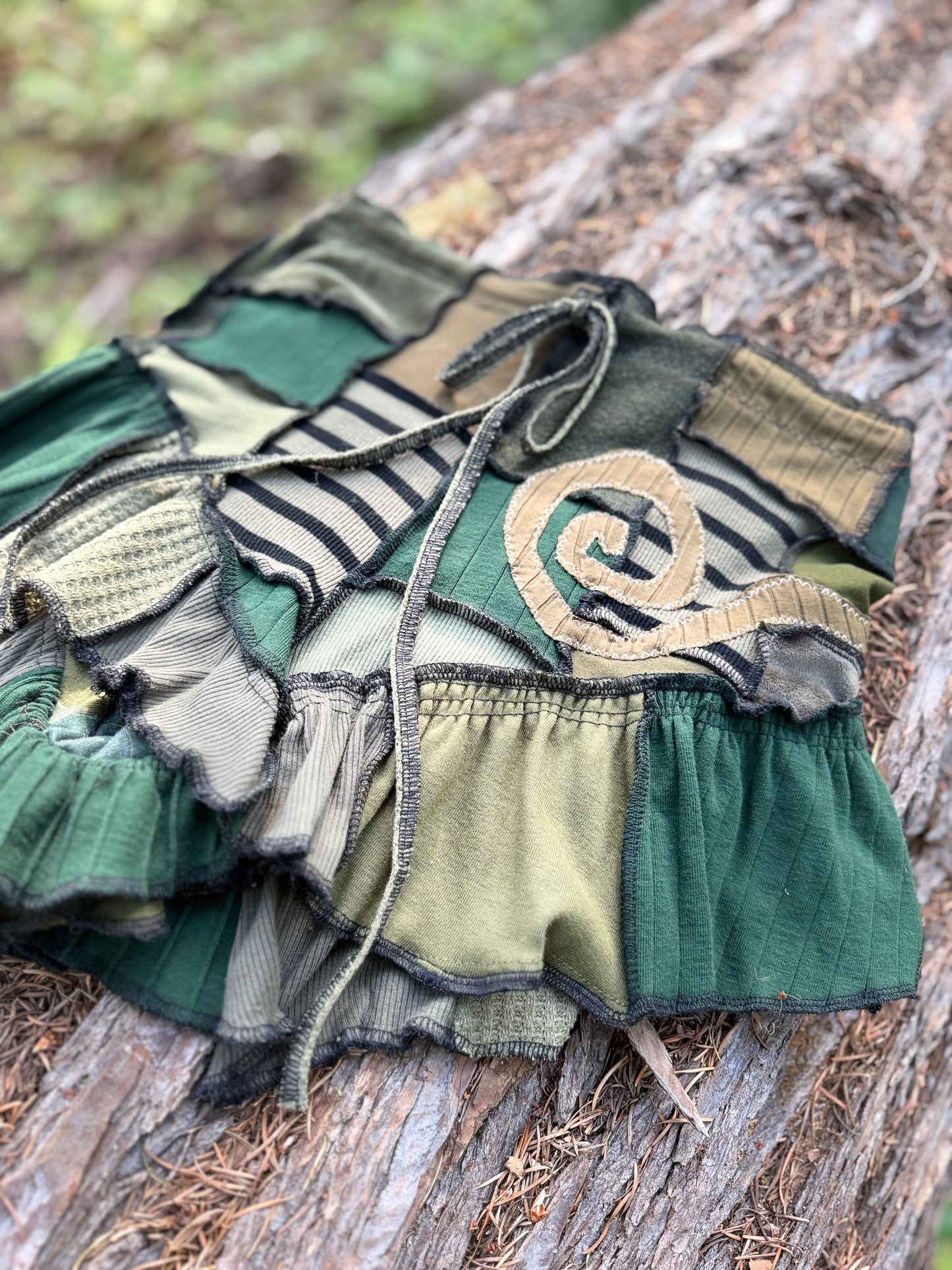 Green Monochrome Fae Ruffle Shorties