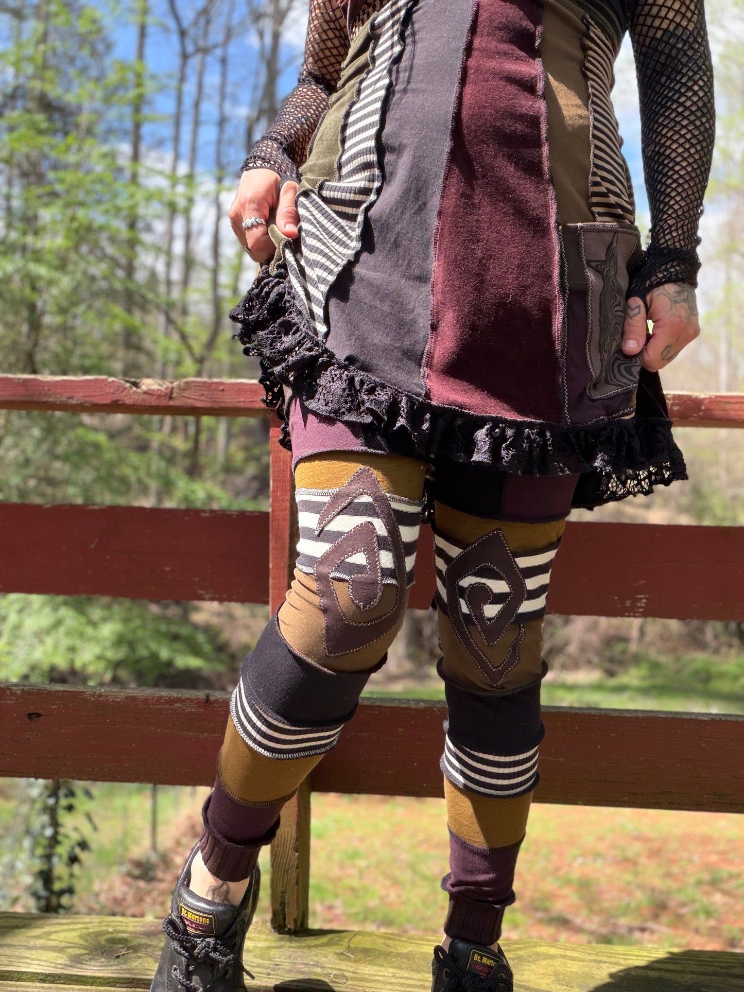 Swirly Grunge Leg Warmers with Garter Belt