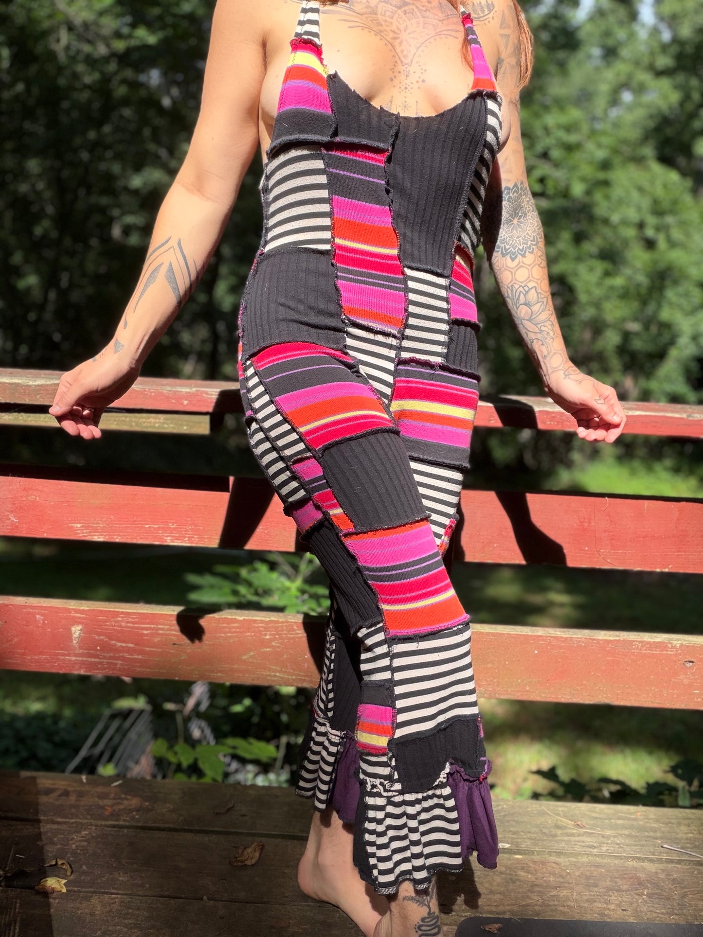 Punk Star Brite Romper w/ruffle hem
