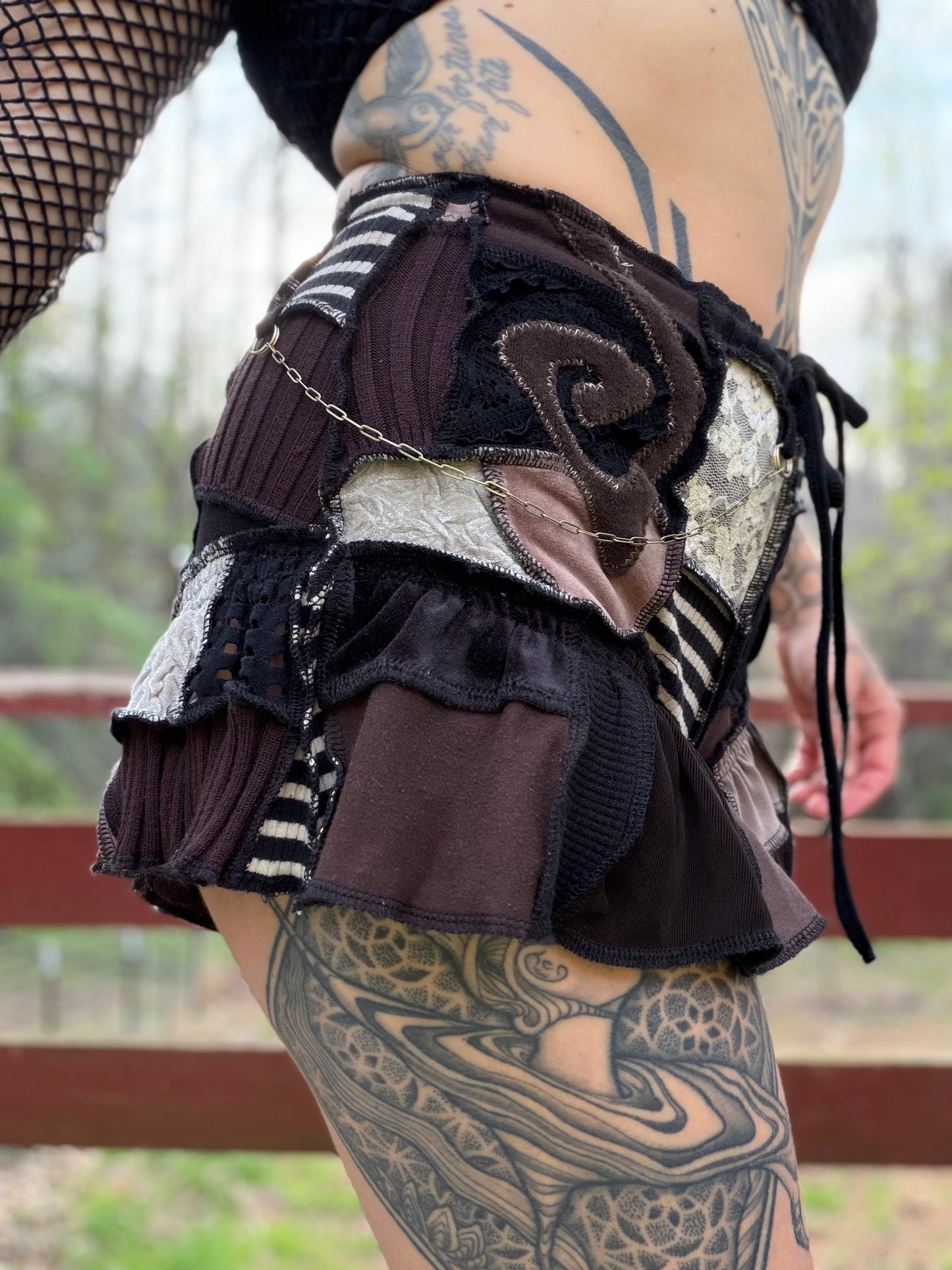Vivacious velvet Ruffle Shorts