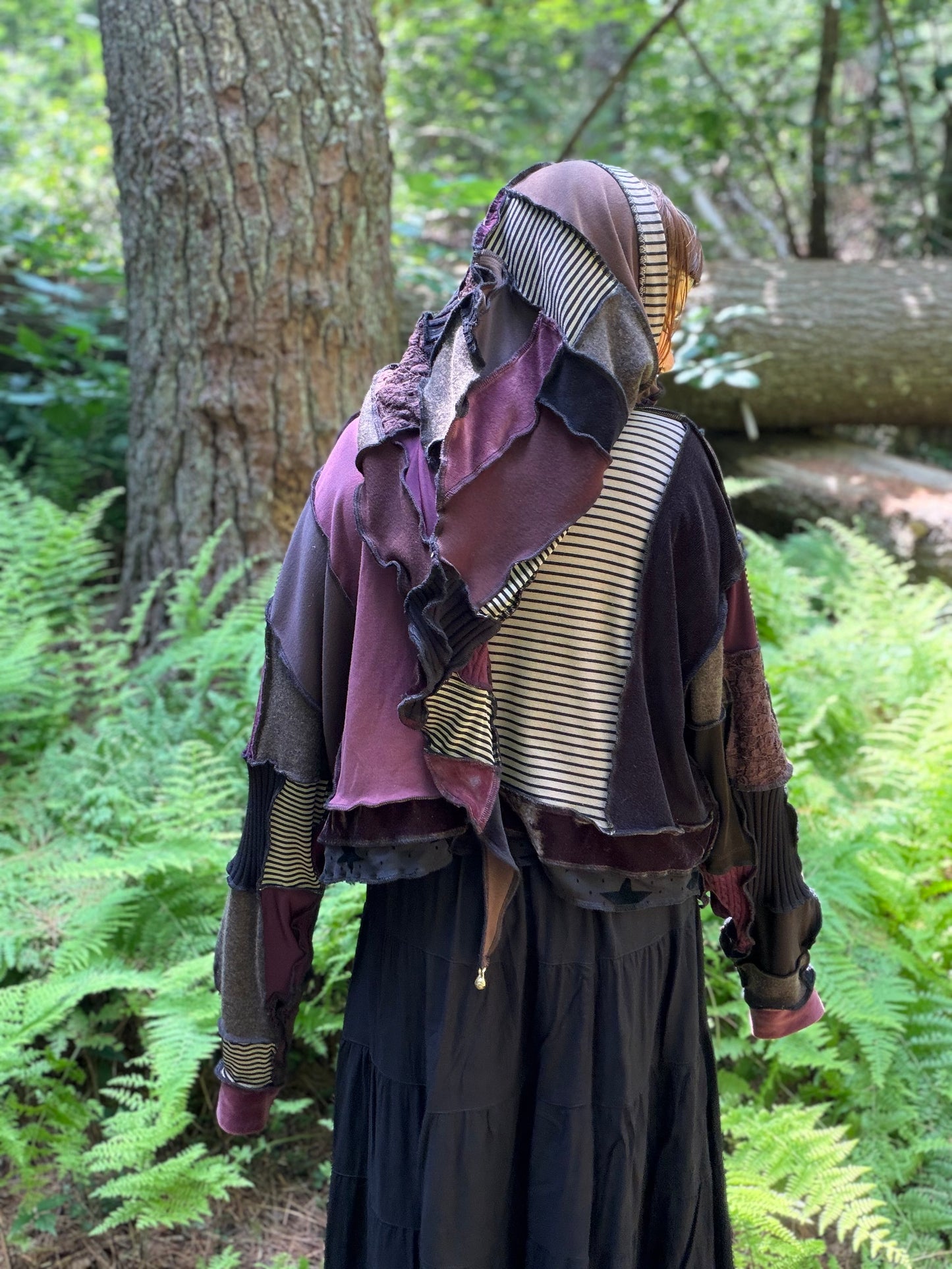 Spiral Out Wizard Crop Hoodie