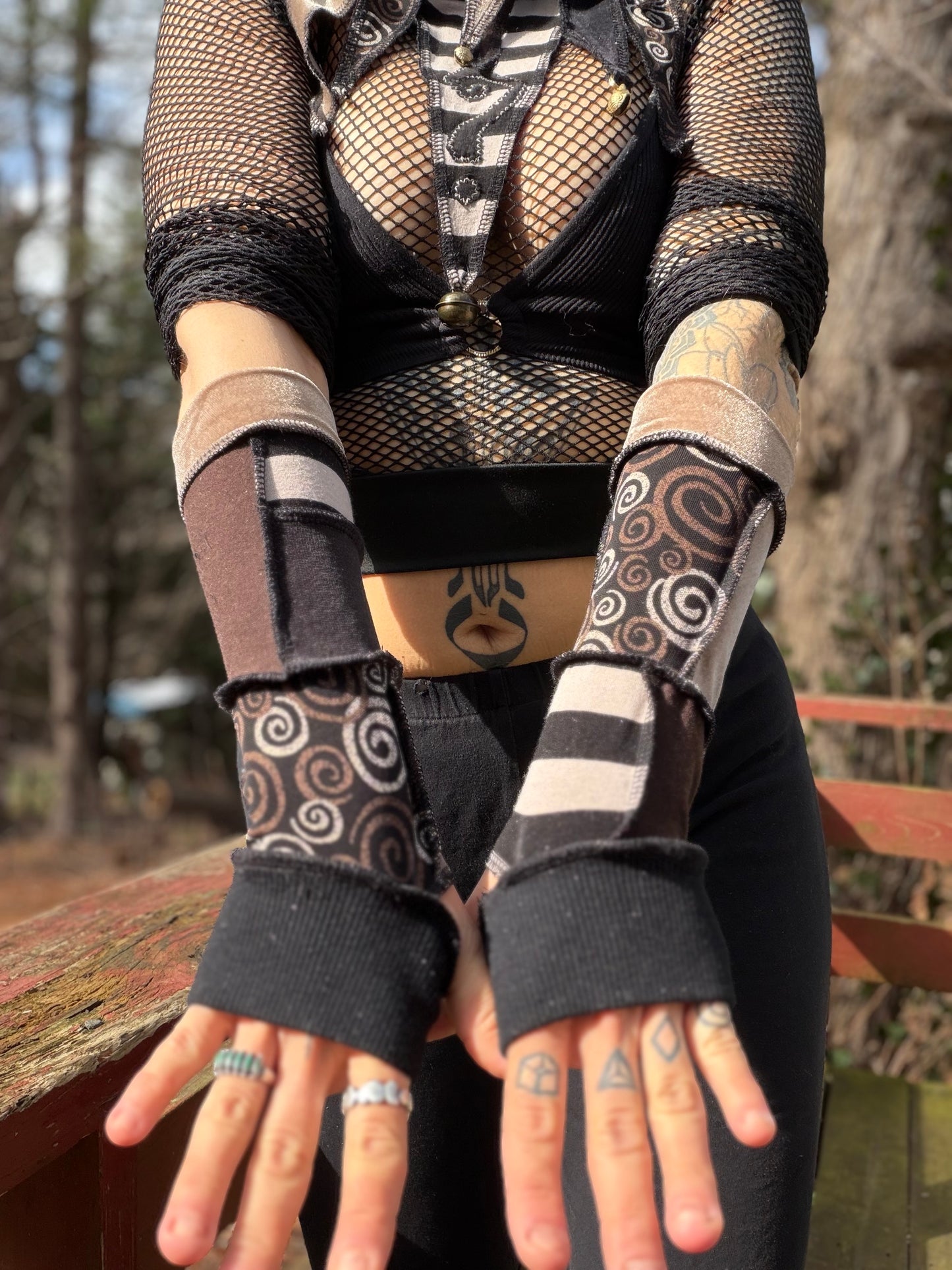 Swirly Bronze Arm Warmers