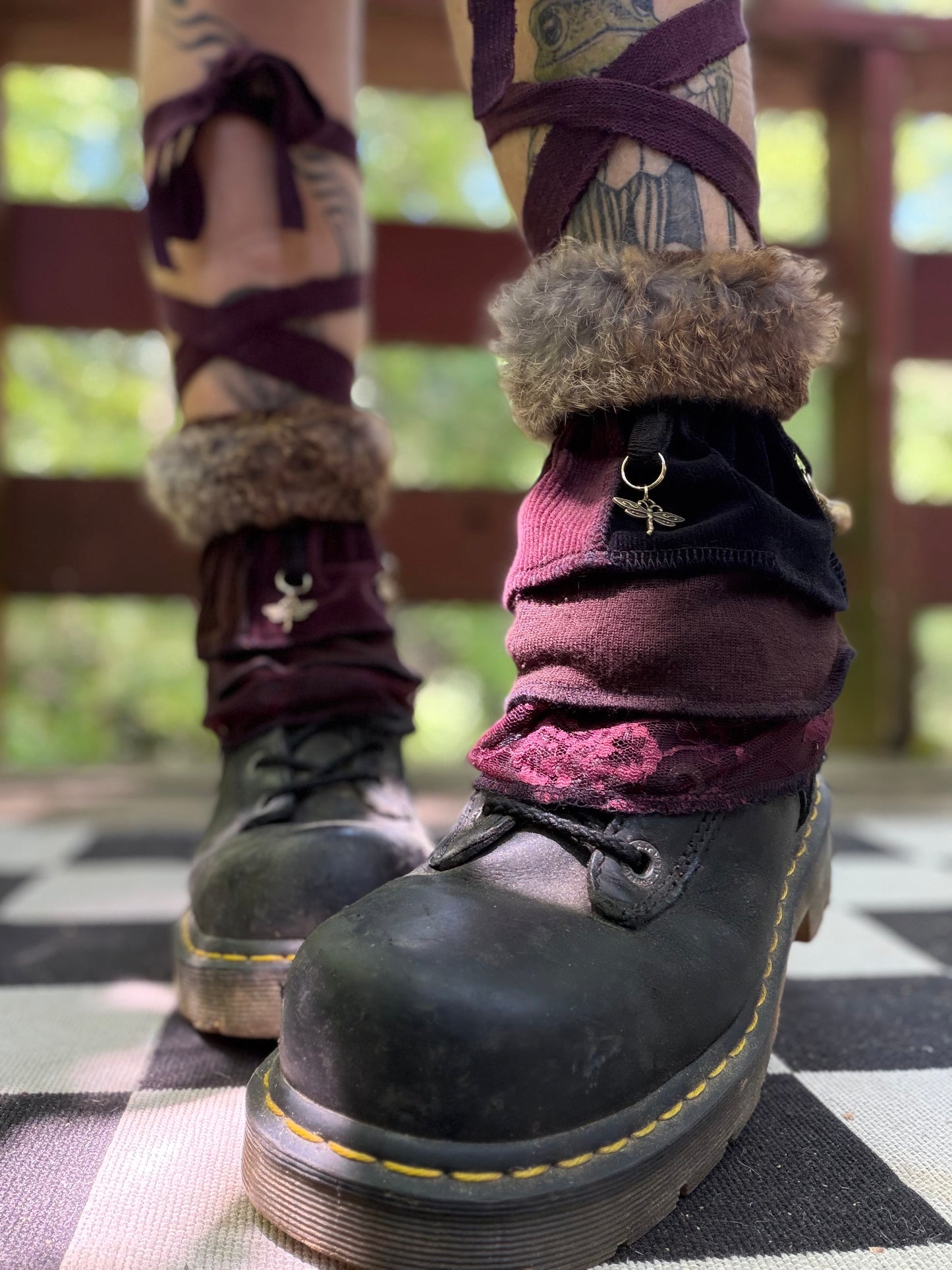 Dragonfly Romance Fur Boot Cuffs