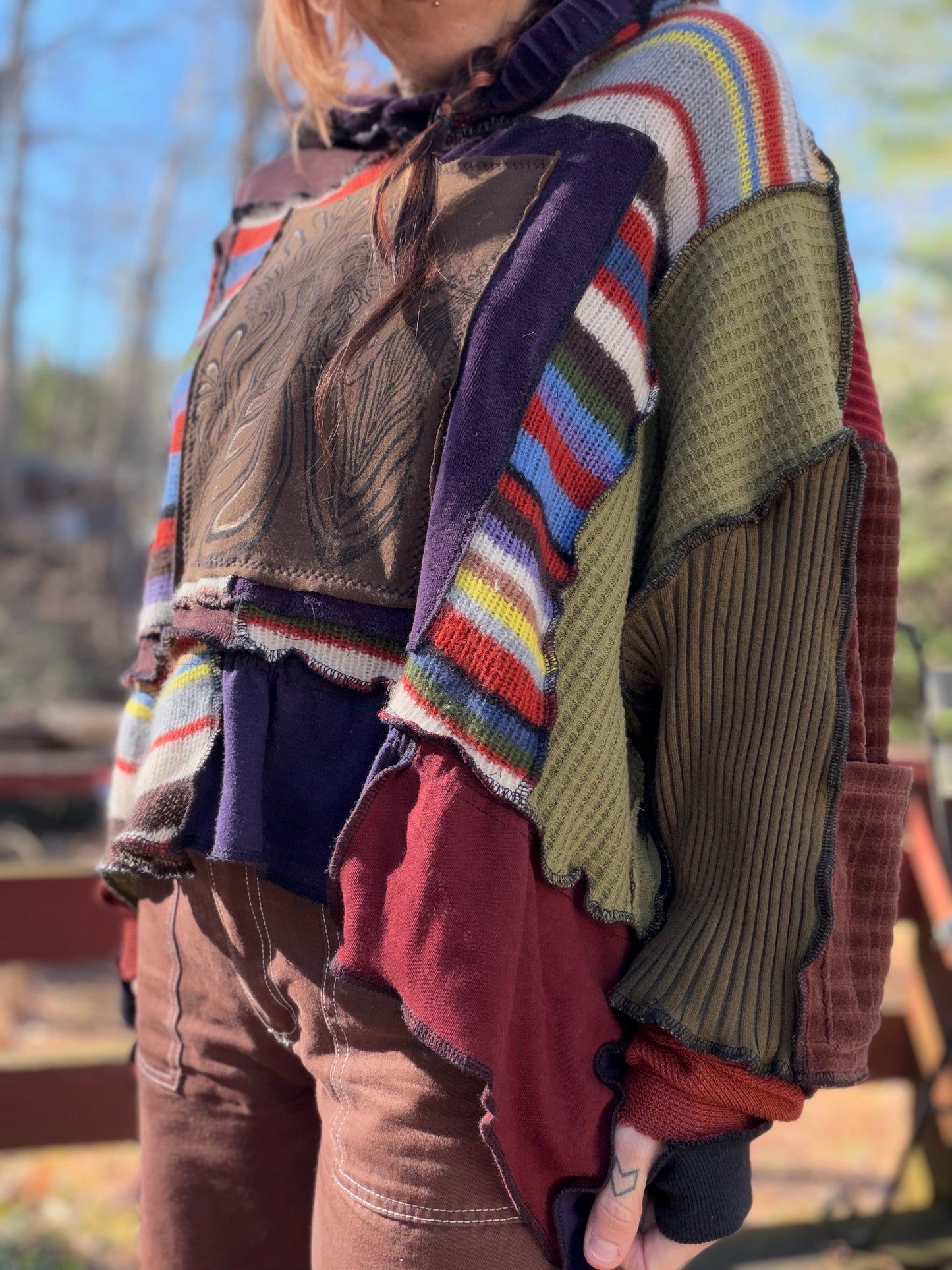 Rainbow Elf Crop Hoodie