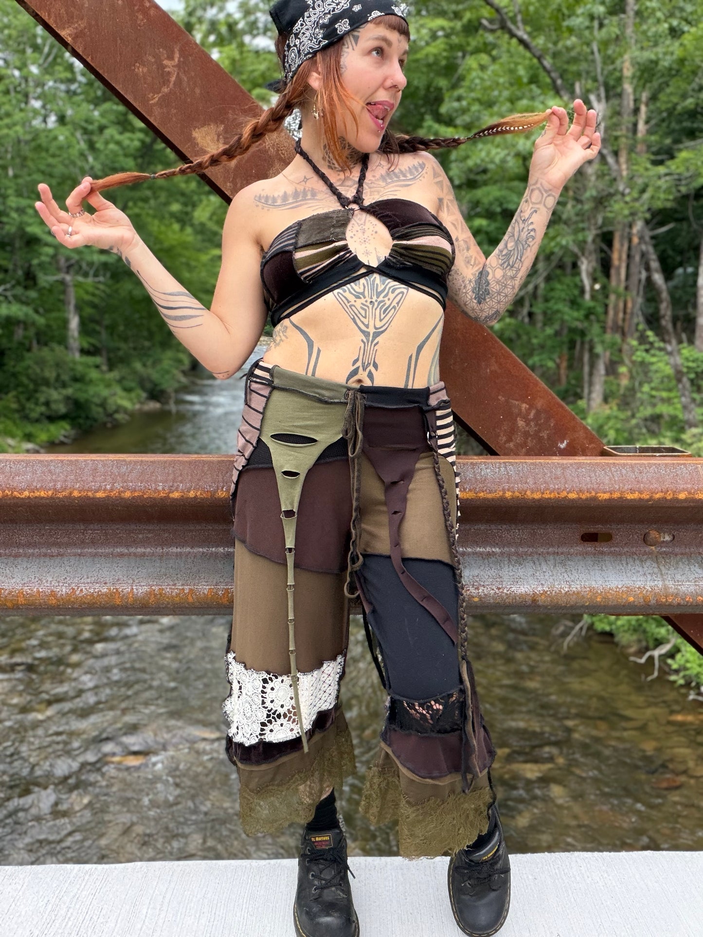 Forest Goth Pirate Tendril Skirt Pants