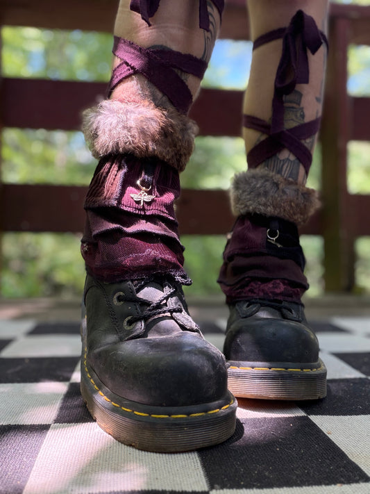 Dragonfly Romance Fur Boot Cuffs