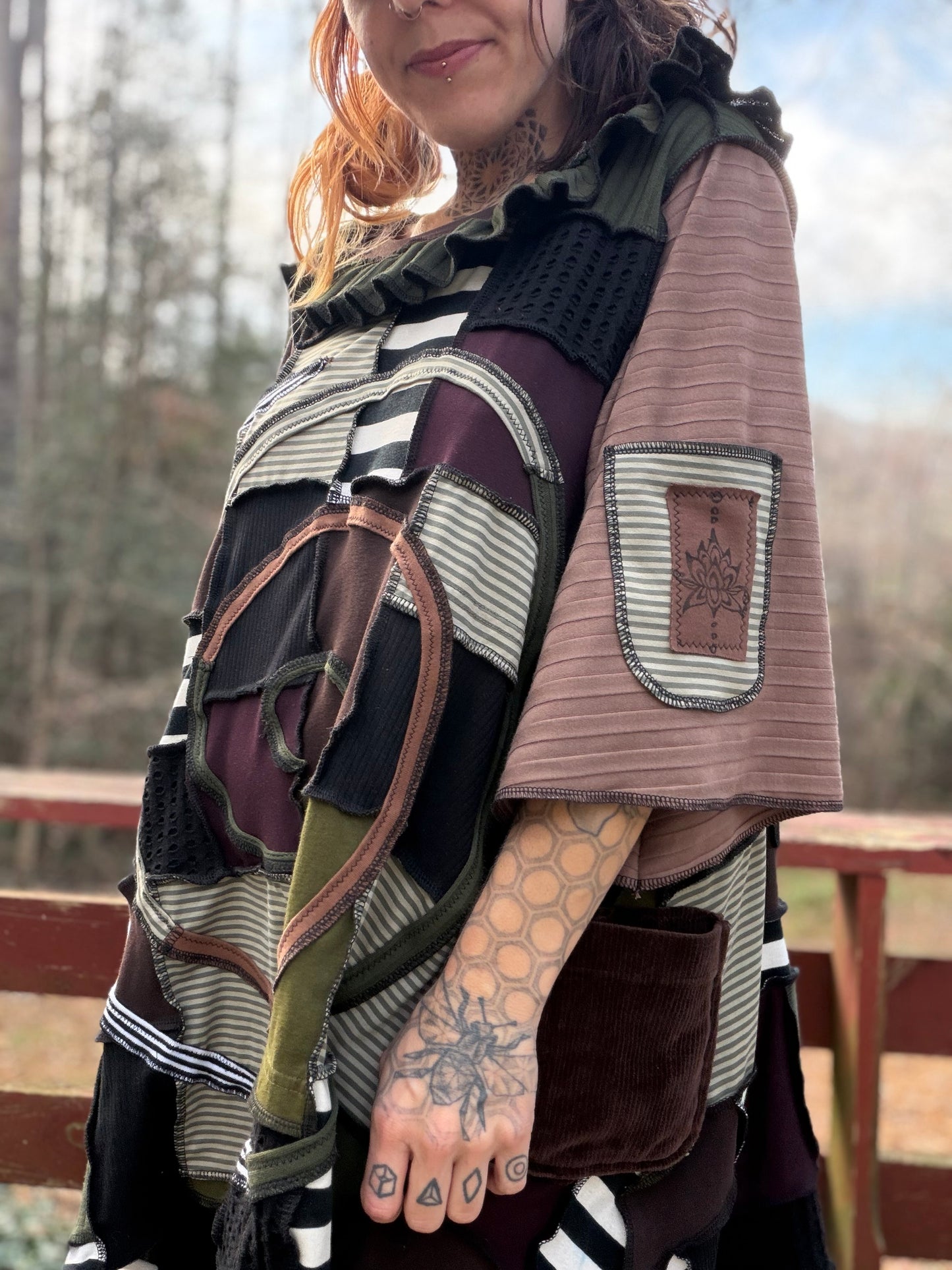 Stop & Smell the Lotus ~* Ruffle spiral pixie shirt dress