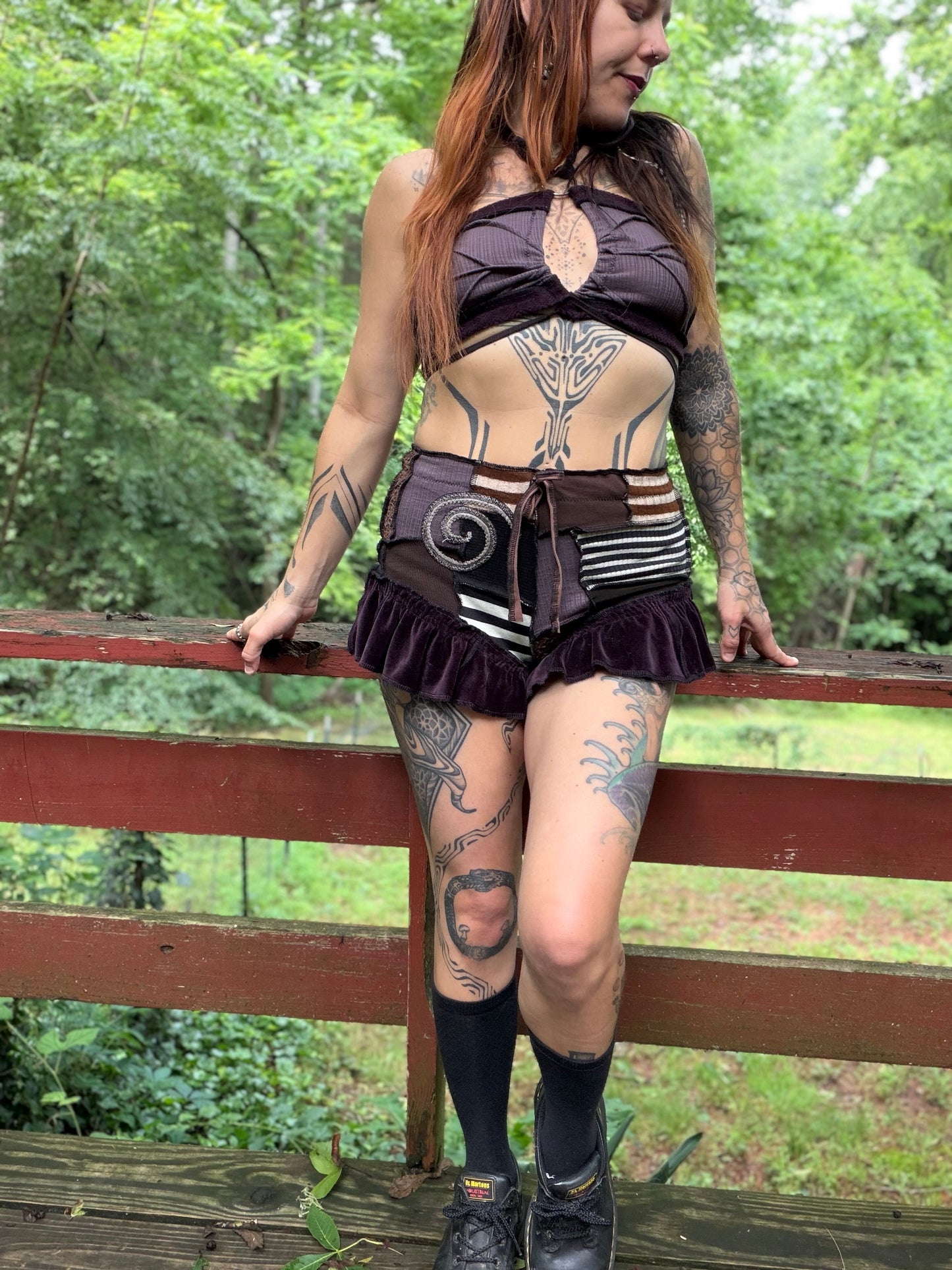 Royal Fae Plum Ruffle Shorts