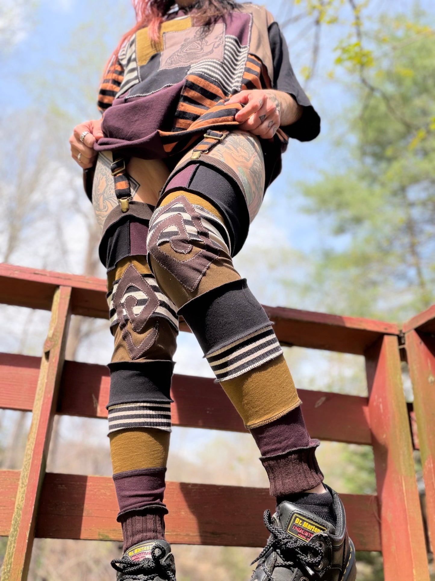 Swirly Grunge Leg Warmers with Garter Belt