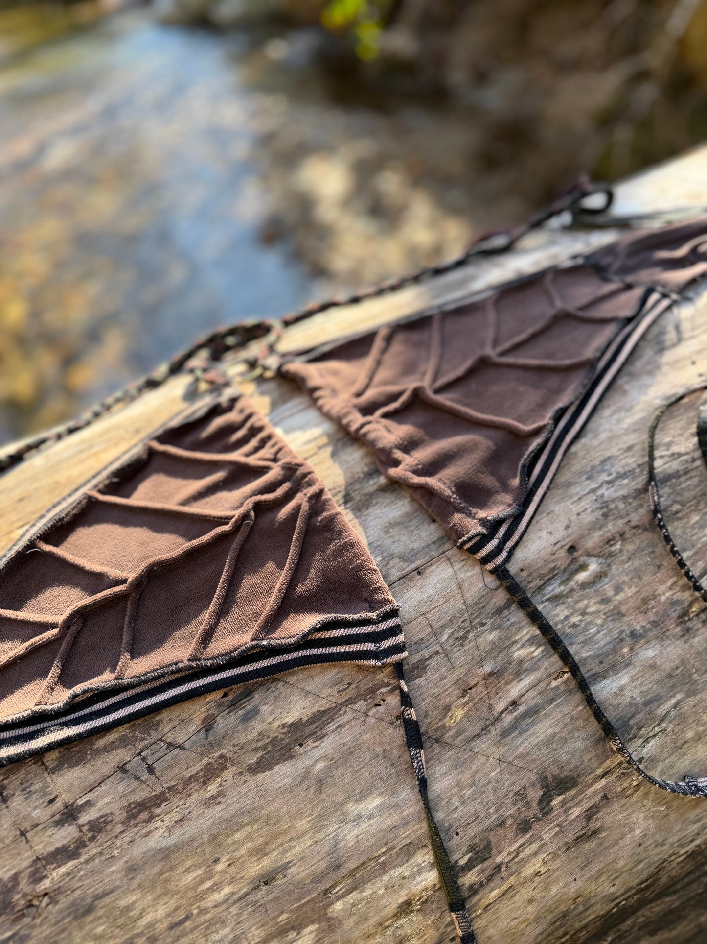 Chestnut Velour Leaf Bandeau Top