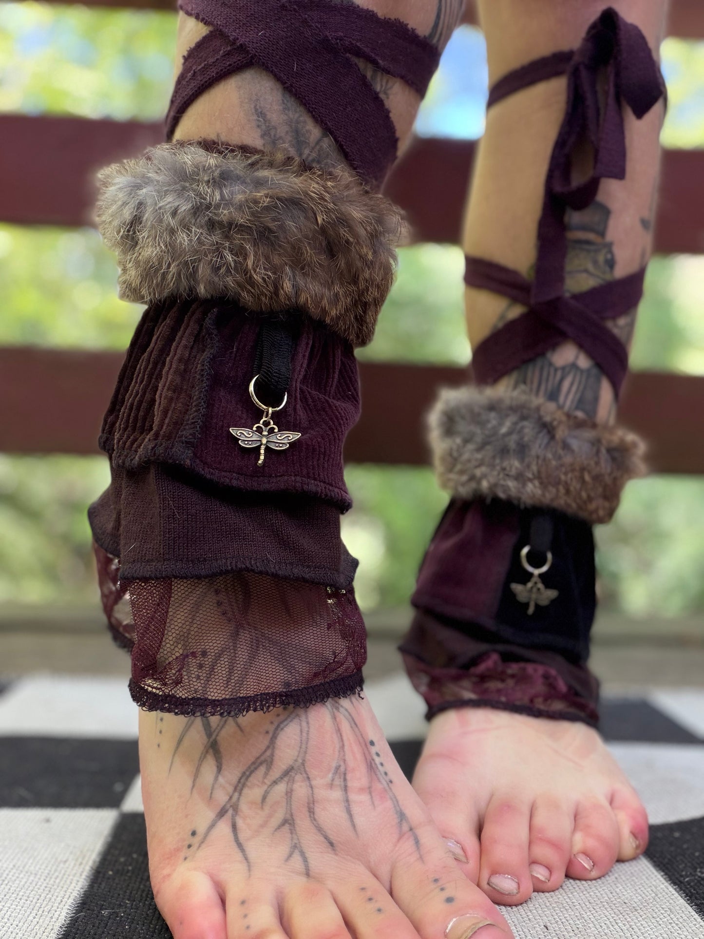 Dragonfly Romance Fur Boot Cuffs