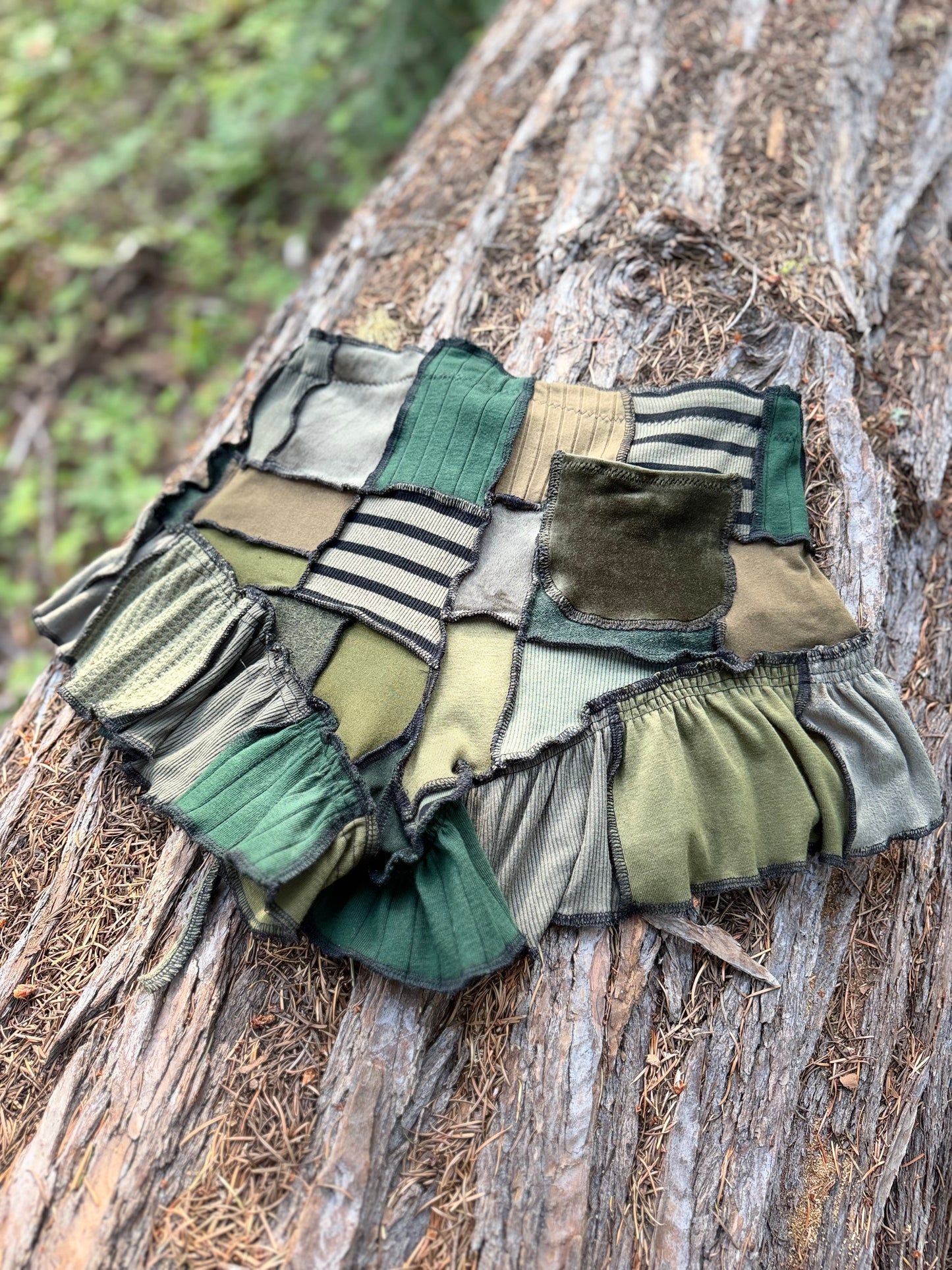 Green Monochrome Fae Ruffle Shorties
