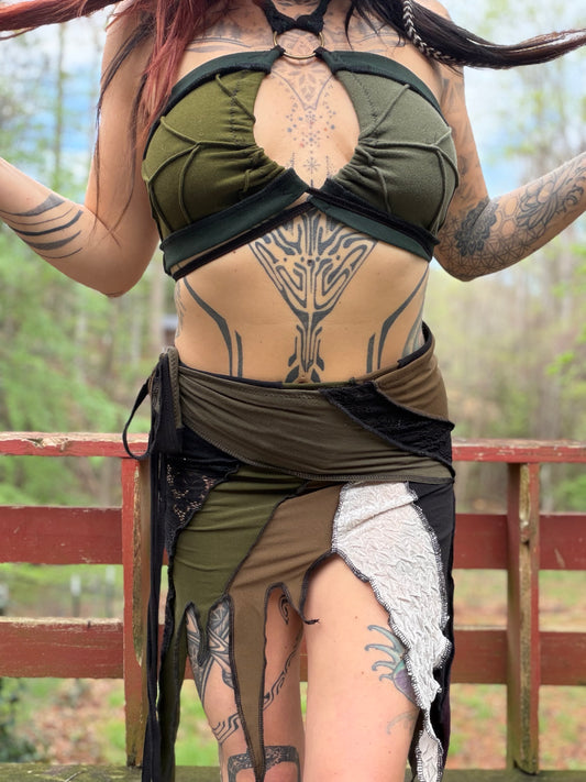 Grunge fae wrap skirt