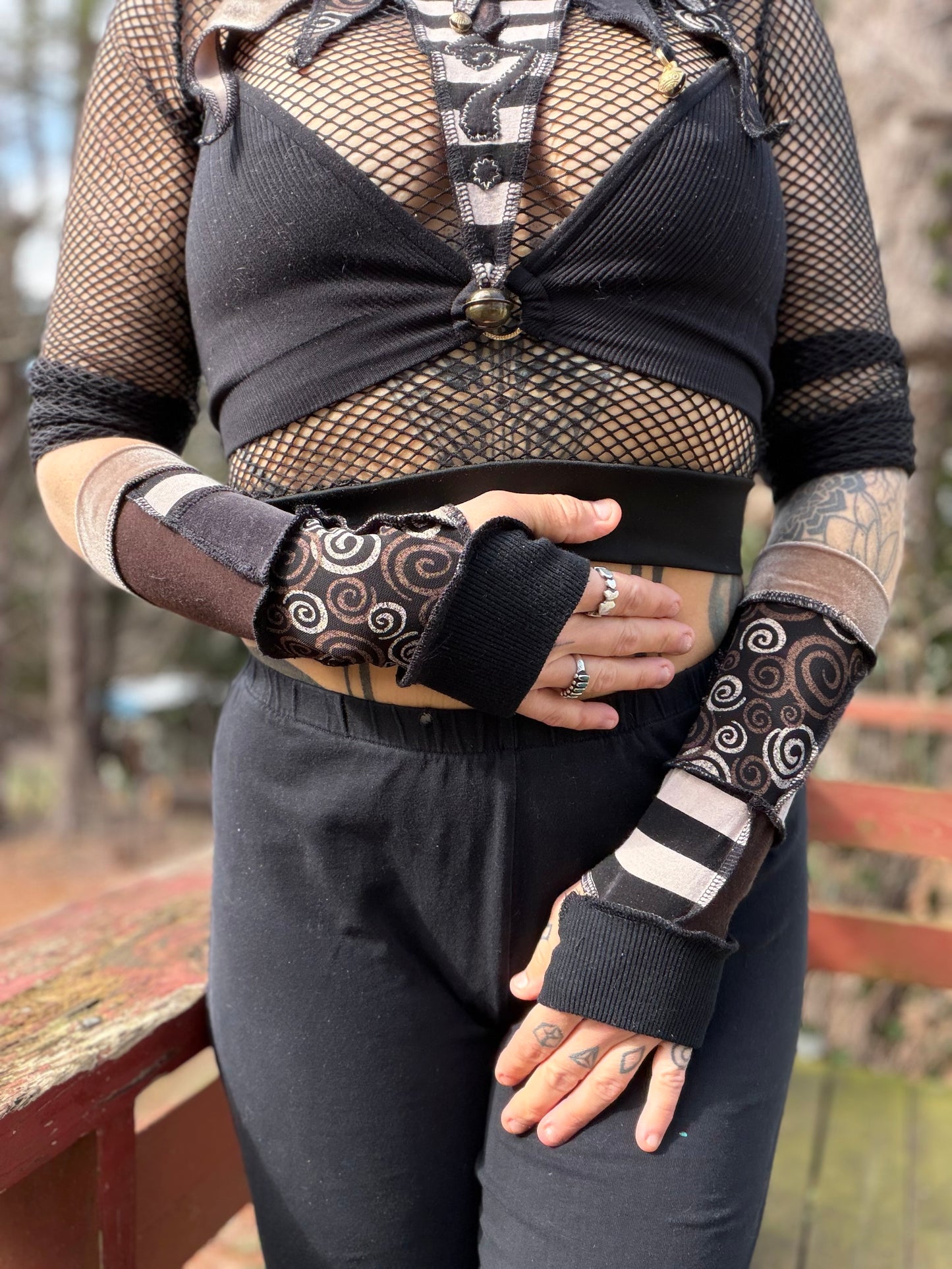 Swirly Bronze Arm Warmers