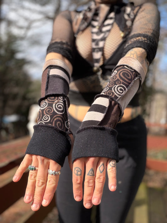Swirly Bronze Arm Warmers