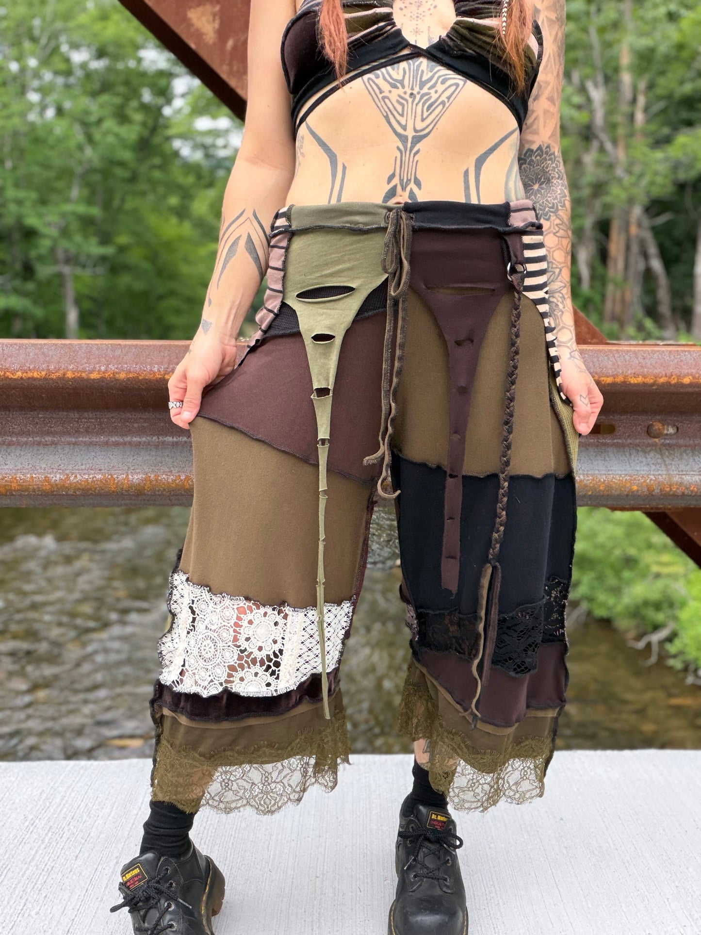 Forest Goth Pirate Tendril Skirt Pants