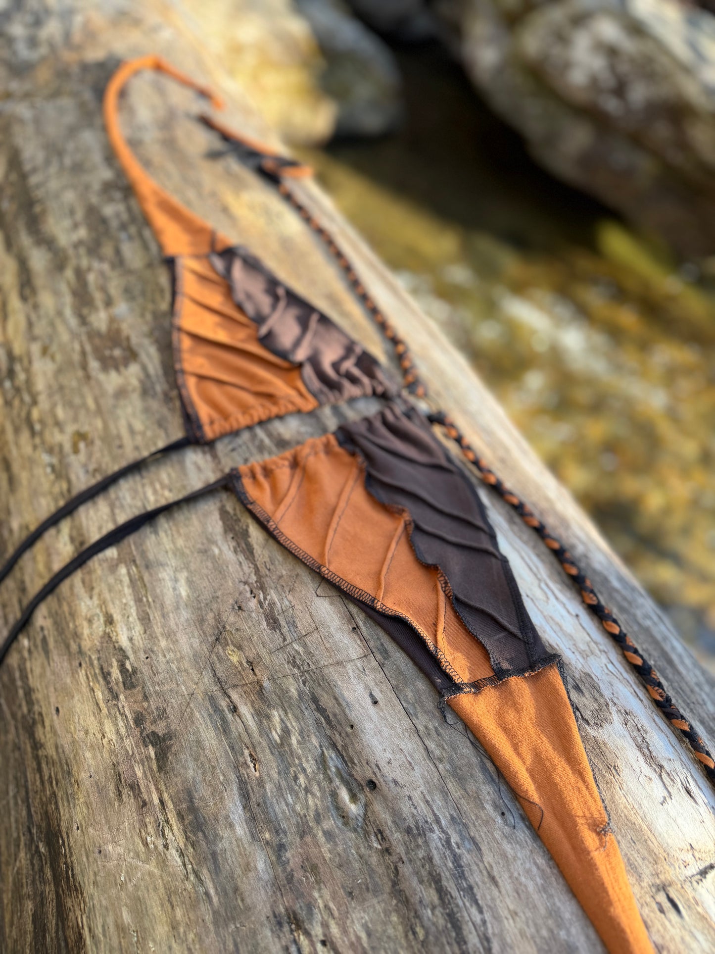Earthy Flame Leaf Bandeau Top