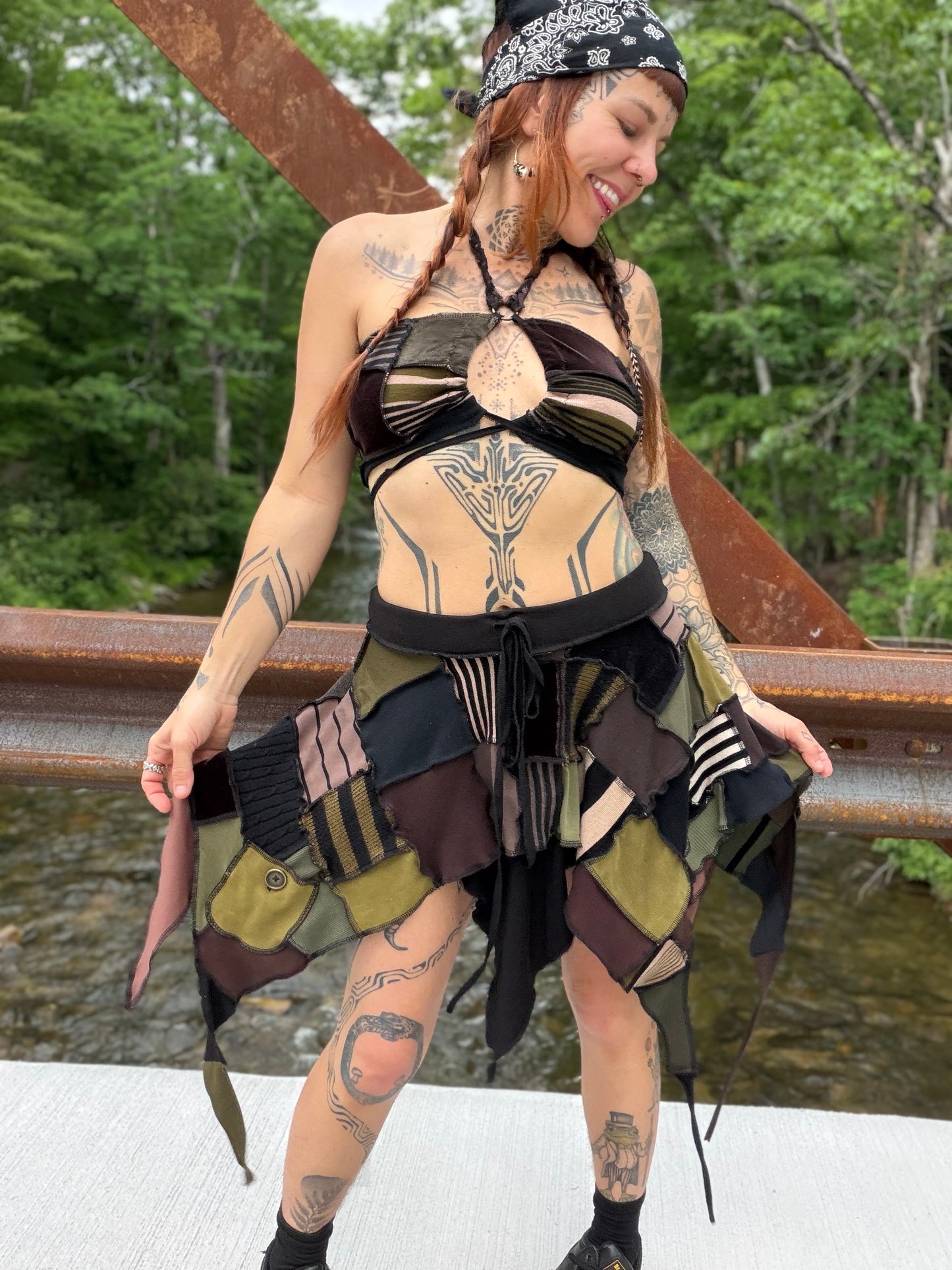 Cosmic Chartreuse Tendril Fae Skirt