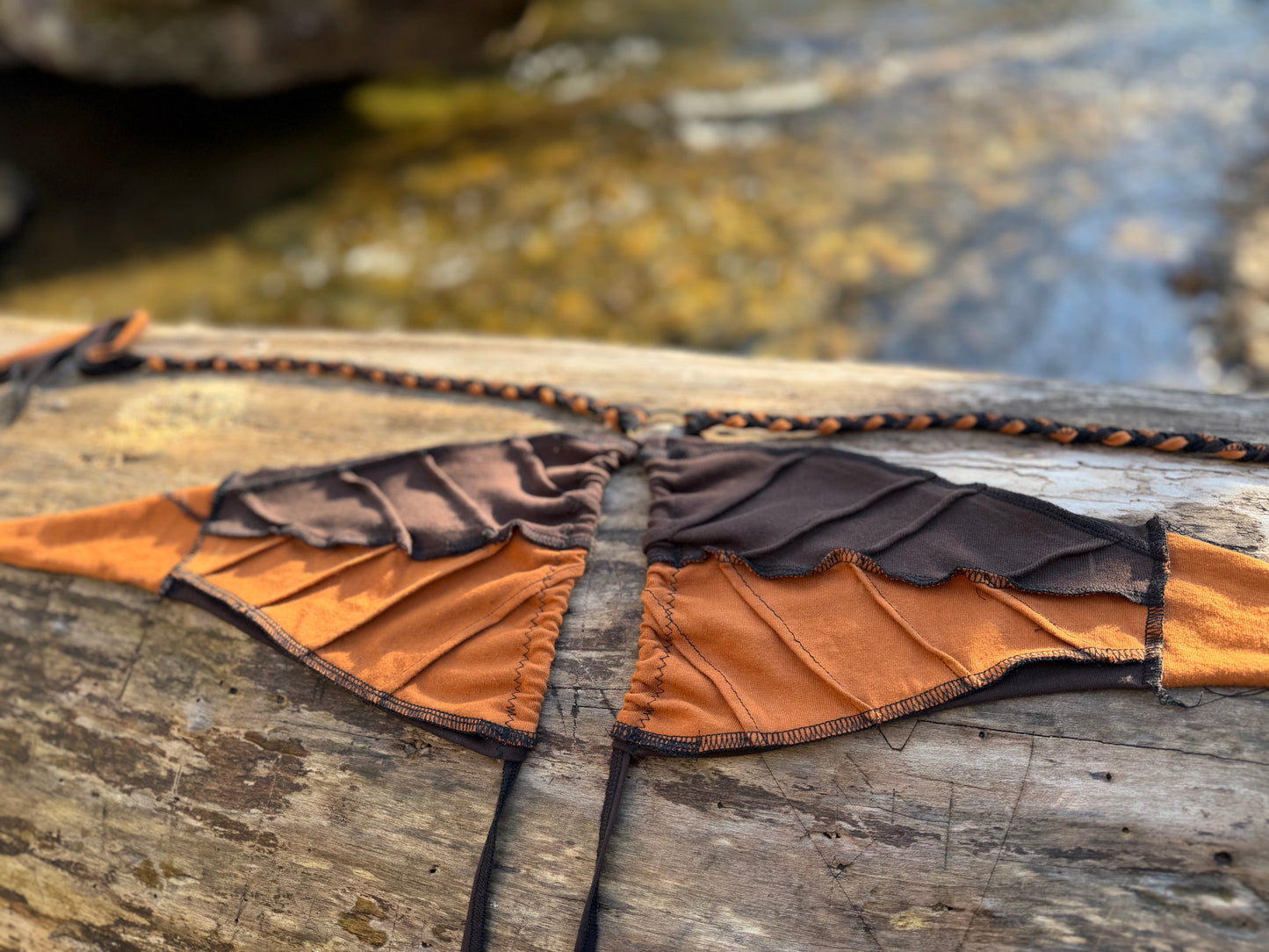 Earthy Flame Leaf Bandeau Top